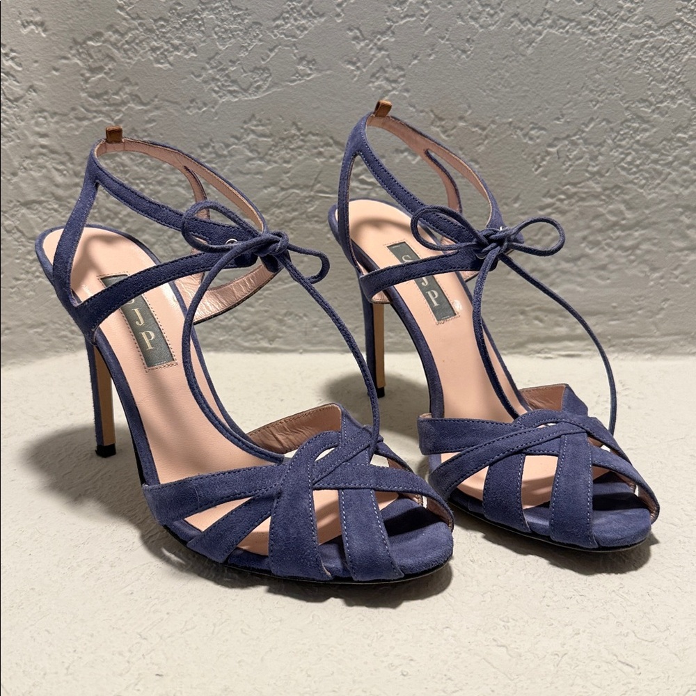 SJP Elegant Blue Strappy Heels